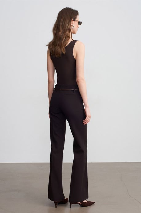 Belted Straight-Leg Crepe Trousers - Image 2