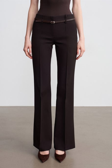 Belted Straight-Leg Crepe Trousers - Image 3