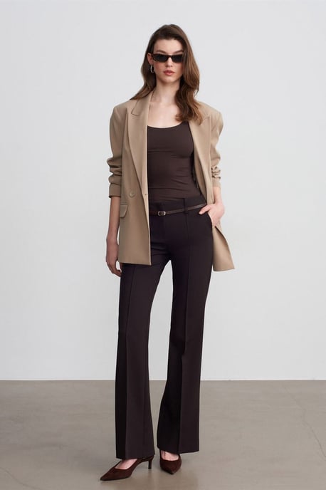 Belted Straight-Leg Crepe Trousers - Image 4