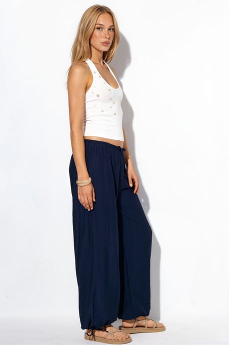 Elastische broek met strikdetail - Image 2