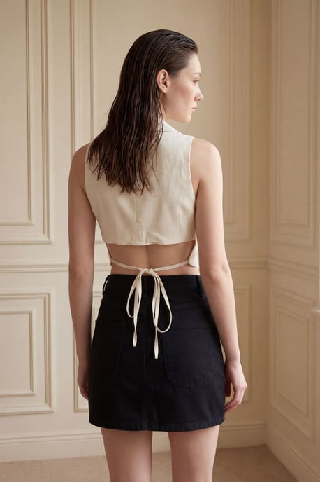 Mouwloze Gebuttonde Gilet met Rugdetail - Image 3