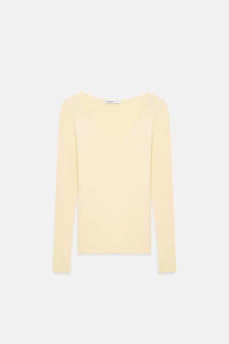 Slim Fit V-hals Geribbeld Brei Sweater - Image 4