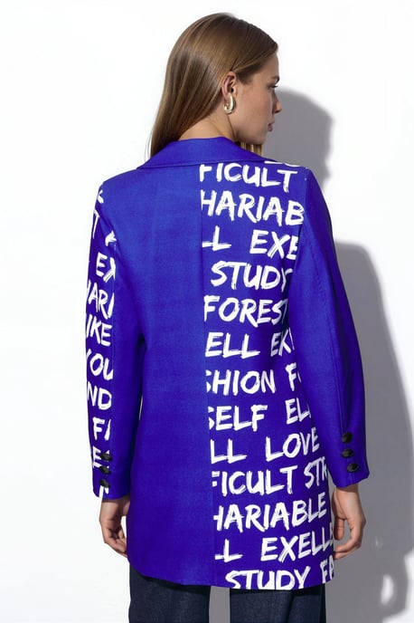 Oversized Crepe Blazer Jacket - Image 3