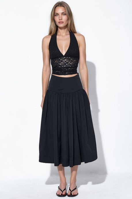 High-Waist A-Line Midi Skirt - Image 5