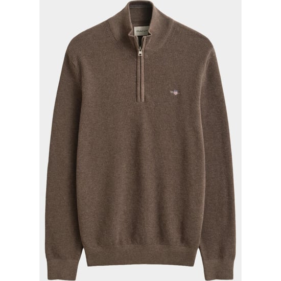 Gant Half zip katoenen textured sweater met 8030292/294 - Image 2