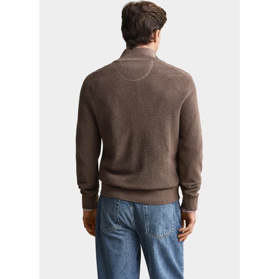 Gant Half zip katoenen textured sweater met 8030292/294 - Image 4