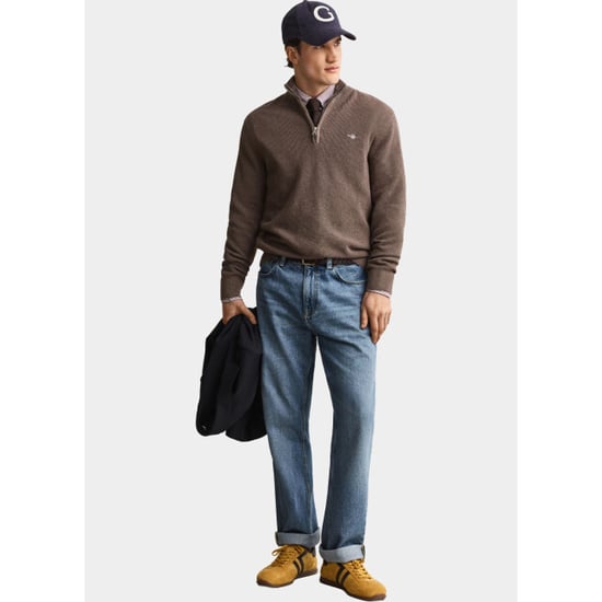 Gant Half zip katoenen textured sweater met 8030292/294 - Image 5