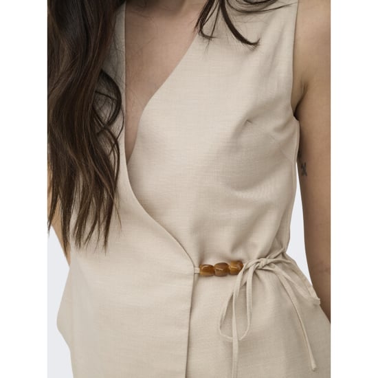 Only Onlbaia s/l linen bl wrap waistcoat - Image 2