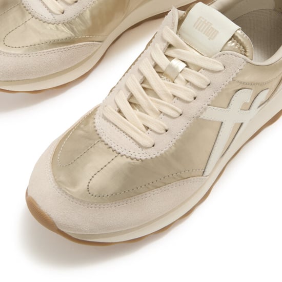 FitFlop Retro-q ff metallic-fabric/suede sneakers - Image 4