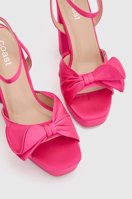 Lillie Satin Ruffle Detail Platform Block Heeled Sandals - Image 5