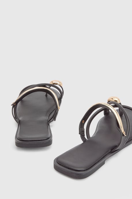 Hardware Toe Post Strappy Sandals - Image 4