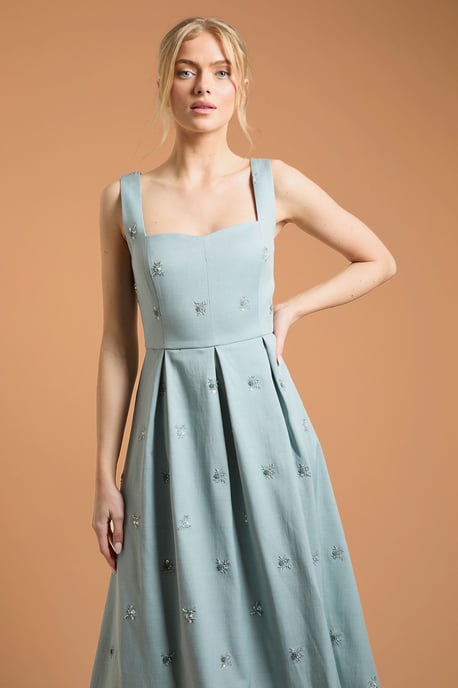 Embellished Sweetheart Midi Dress - Image 4