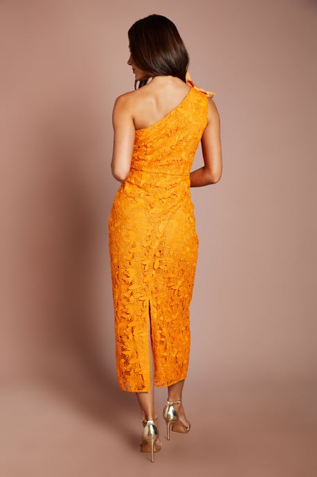 Lisa Tan One Shoulder Bow Detail Midi Dress - Image 3