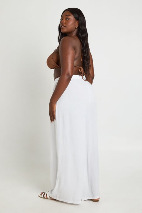 Plus Essentials Oversized Linen Look Trousers - Image 2