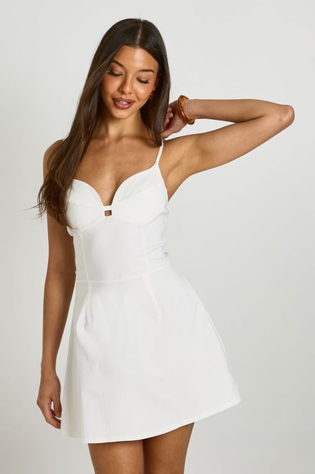 Bengaline Strappy Cupped Skater Dress - Image 3