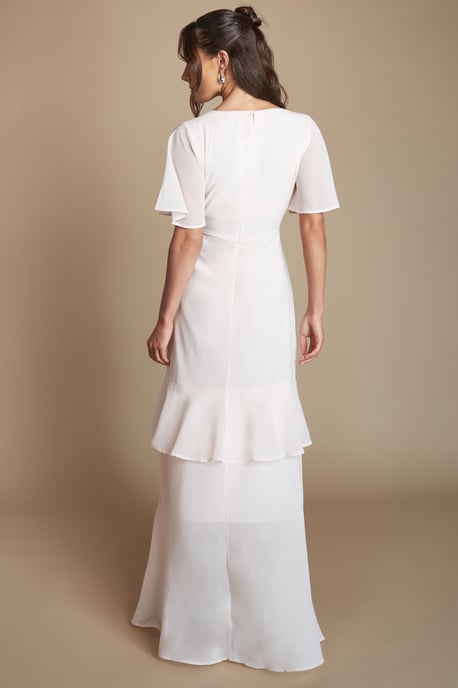 Angel Sleeve Tiered Bridesmaid Maxi Dress - Image 3