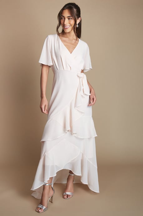Angel Sleeve Tiered Bridesmaid Maxi Dress - Image 4
