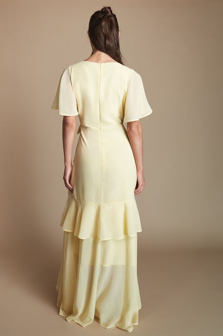 Angel Sleeve Tiered Bridesmaid Maxi Dress - Image 3