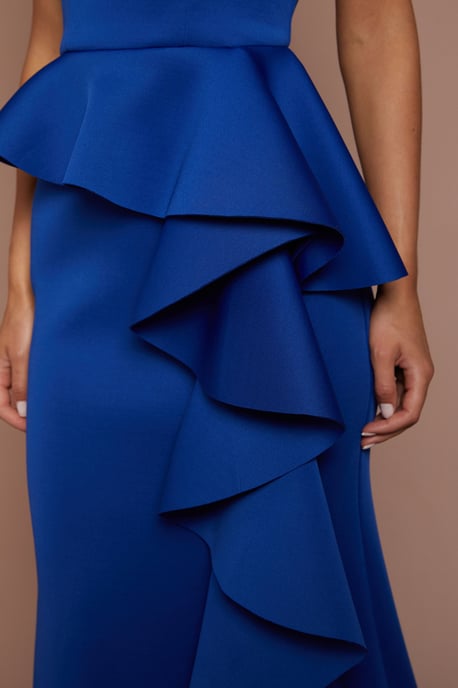 Bandeau Ruffle Stretch Crepe Maxi Dress - Image 5