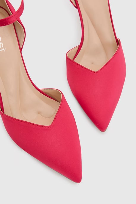 Kittie Satin Bow Pointed High Stiletto Heel Comfort Sock Court Shoes - Image 5