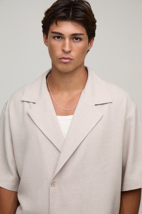 Wrap Linen Look Shirt & Short Set - Image 3