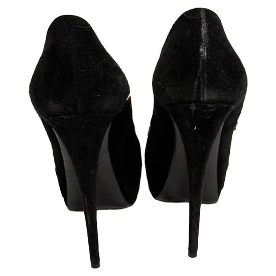 Giuseppe Zanotti pumps met ronde neus en plateauzool in zwart suède. - Image 3