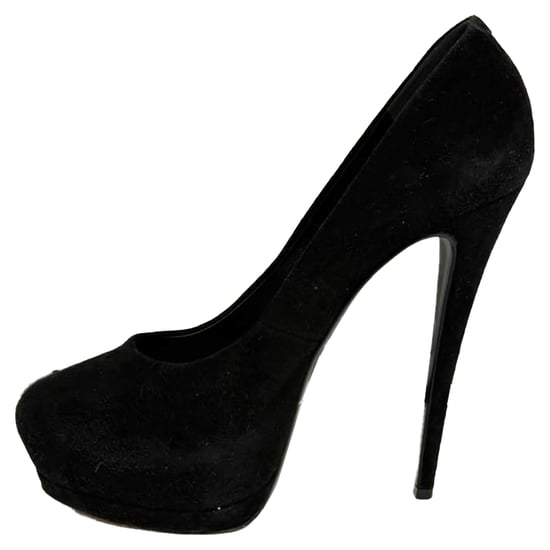 Giuseppe Zanotti pumps met ronde neus en plateauzool in zwart suède. - Image 4