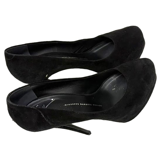 Giuseppe Zanotti pumps met ronde neus en plateauzool in zwart suède. - Image 5