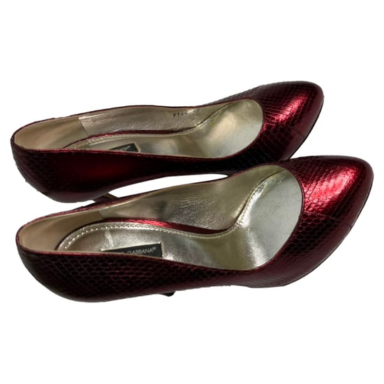 Dolce & Gabbana pumps met reliëf in rood leer - Image 5