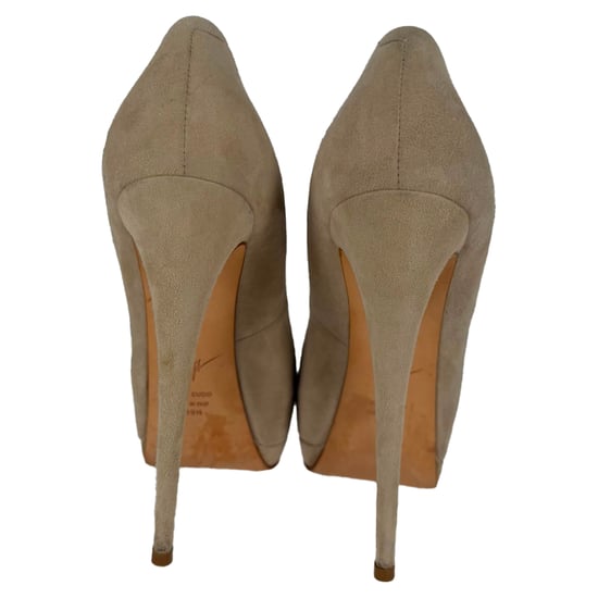 Giuseppe Zanotti Sharon Platform Pumps in Beige Suede - Image 3