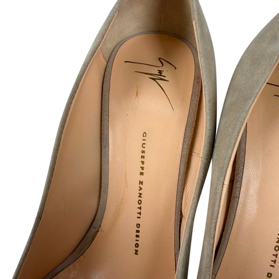 Giuseppe Zanotti Sharon Platform Pumps in Beige Suede - Image 6
