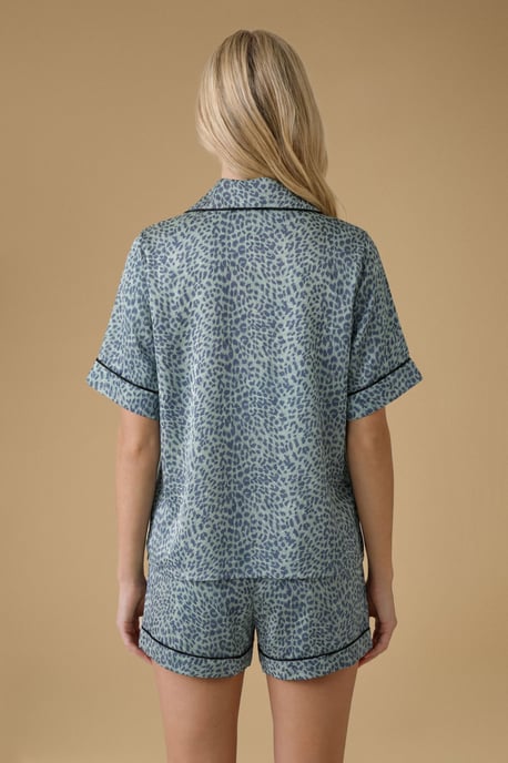 Short Sleeve Satin Printed Nightwear set - Image 2