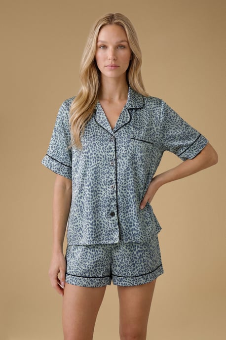 Short Sleeve Satin Printed Nightwear set - Image 4