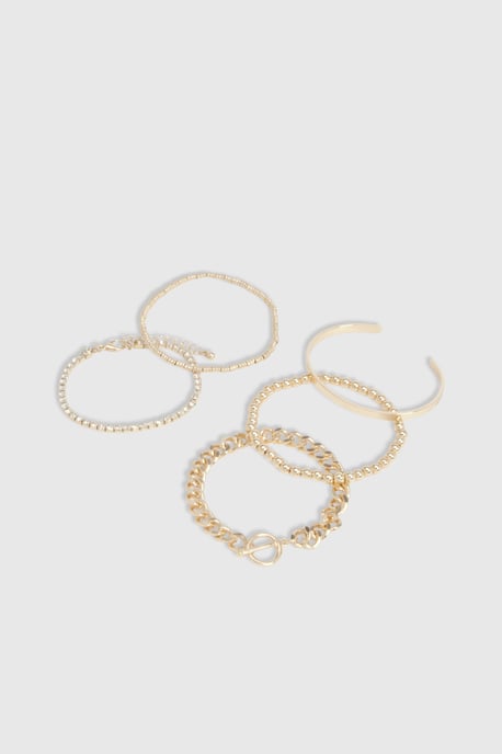 Gold Stacking Bracelets 5 Pack - Image 3