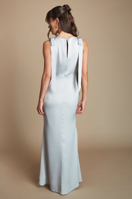Coast Honoured Sleeveless High Neck Tie Shoulder Satin Maxi Bridesmaid Dress - Image 3