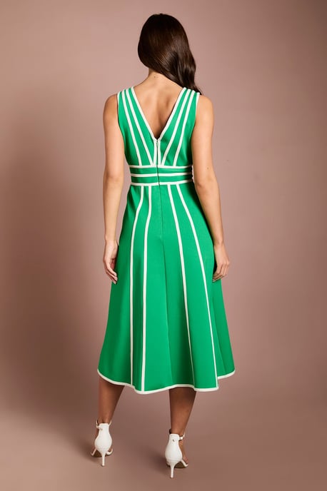 Bandage Piped Green Midi Dress - Image 3