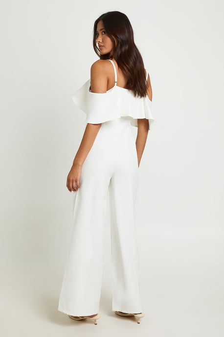 Tailored Strappy Foldover Ruffle Jumpsuit - Image 2