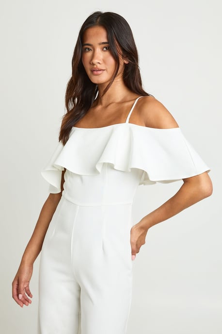Tailored Strappy Foldover Ruffle Jumpsuit - Image 3