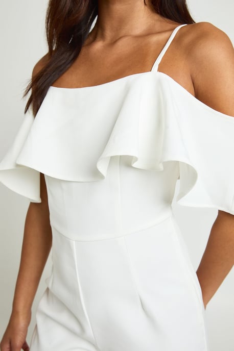 Tailored Strappy Foldover Ruffle Jumpsuit - Image 4