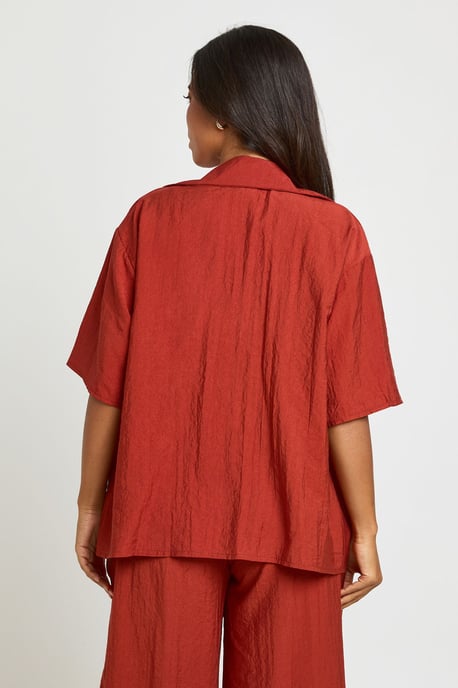 Linen Look Short Sleeve Beach Shirt - Image 2