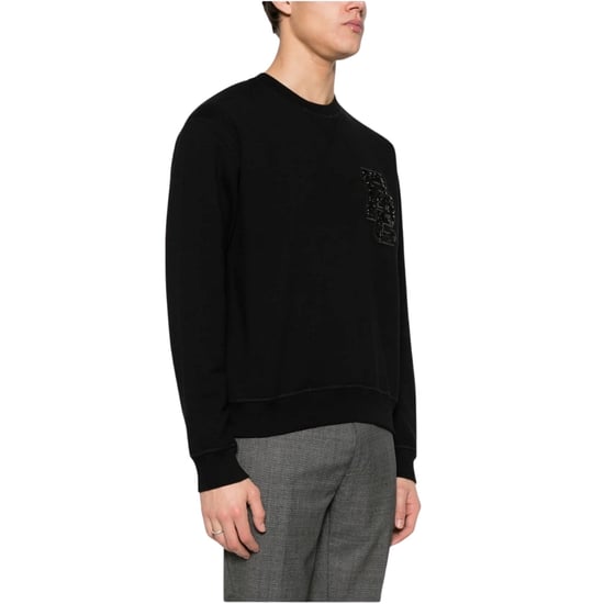 Dsquared2 D2 Paljettlogga Svart Rundringad Tröja - Image 2