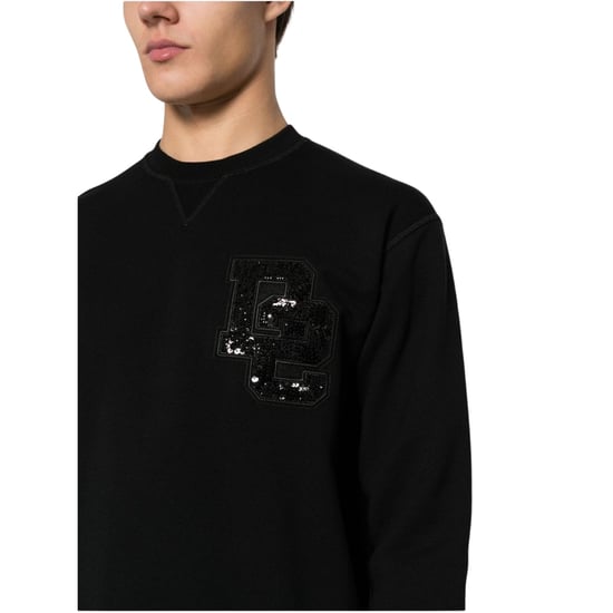 Dsquared2 D2 Paljettlogga Svart Rundringad Tröja - Image 4