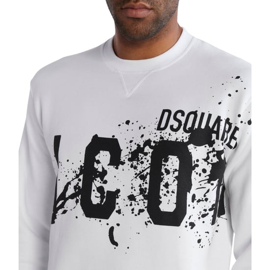 Dsquared2 Icon Splash Cool Fit Rund Hals Vit Tröja - Image 3