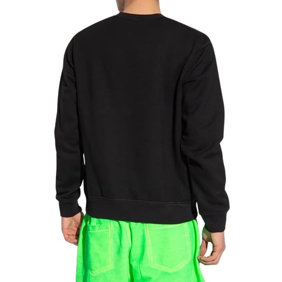 Dsquared2 Icon - Svart Tröja Med Suddig Limefärgad Logotyp Och Rund Halsringning - Image 3