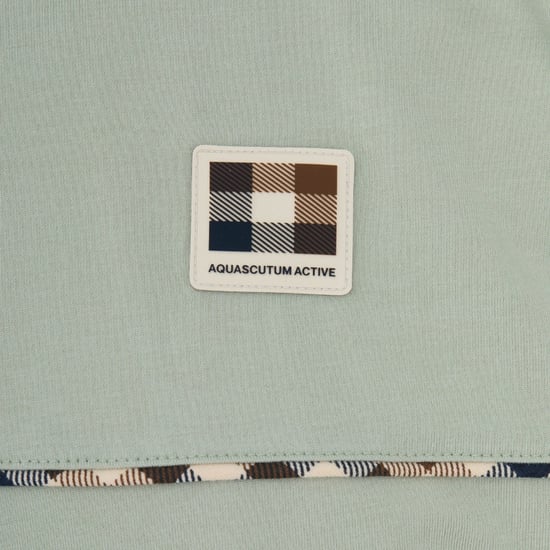 Aquascutum Active Club Check Piping Design Salvia Light Green T-shirt - Image 3