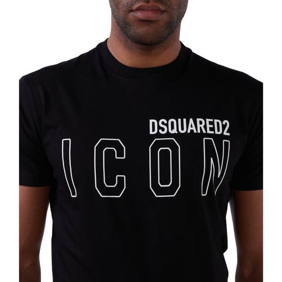 Dsquared2 Icon Outline Logo Svart T-shirt - Image 6