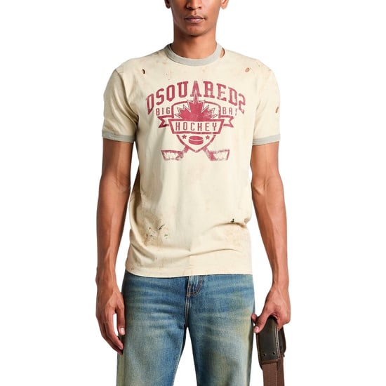 Dsquared2 Hockey Design Champagnefärgad T-shirt - Image 4