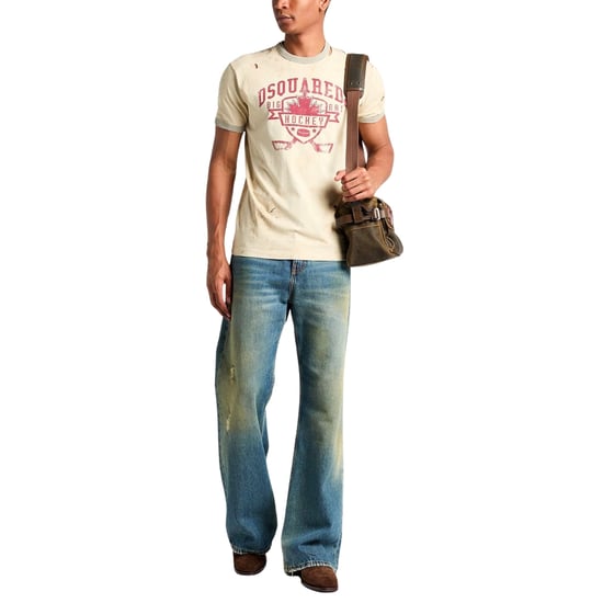 Dsquared2 Hockey Design Champagnefärgad T-shirt - Image 6