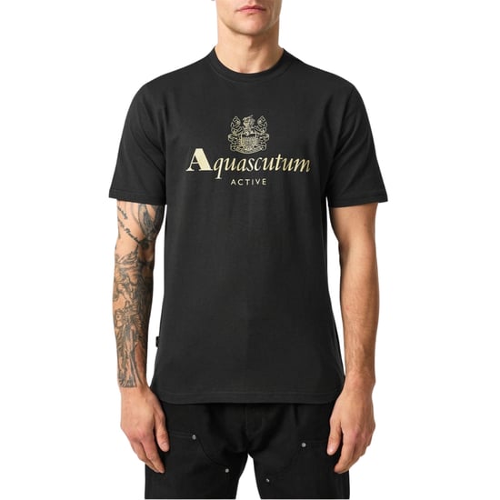 Aquascutum Active Big Logo T-shirt Black - Image 4
