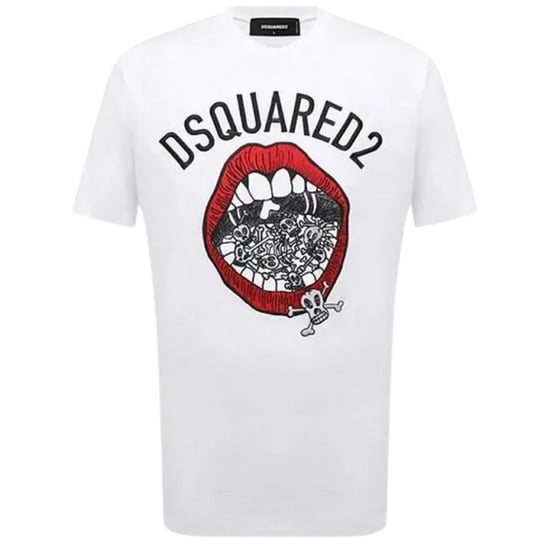 Dsquared2 Merk T-shirt Met Mondprint, Wit - Image 1